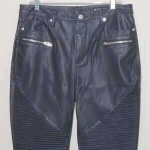 Blank NYC Vegan Leather Skinny Ankle Zip Moto Pants in Black - Size 32 - NWT